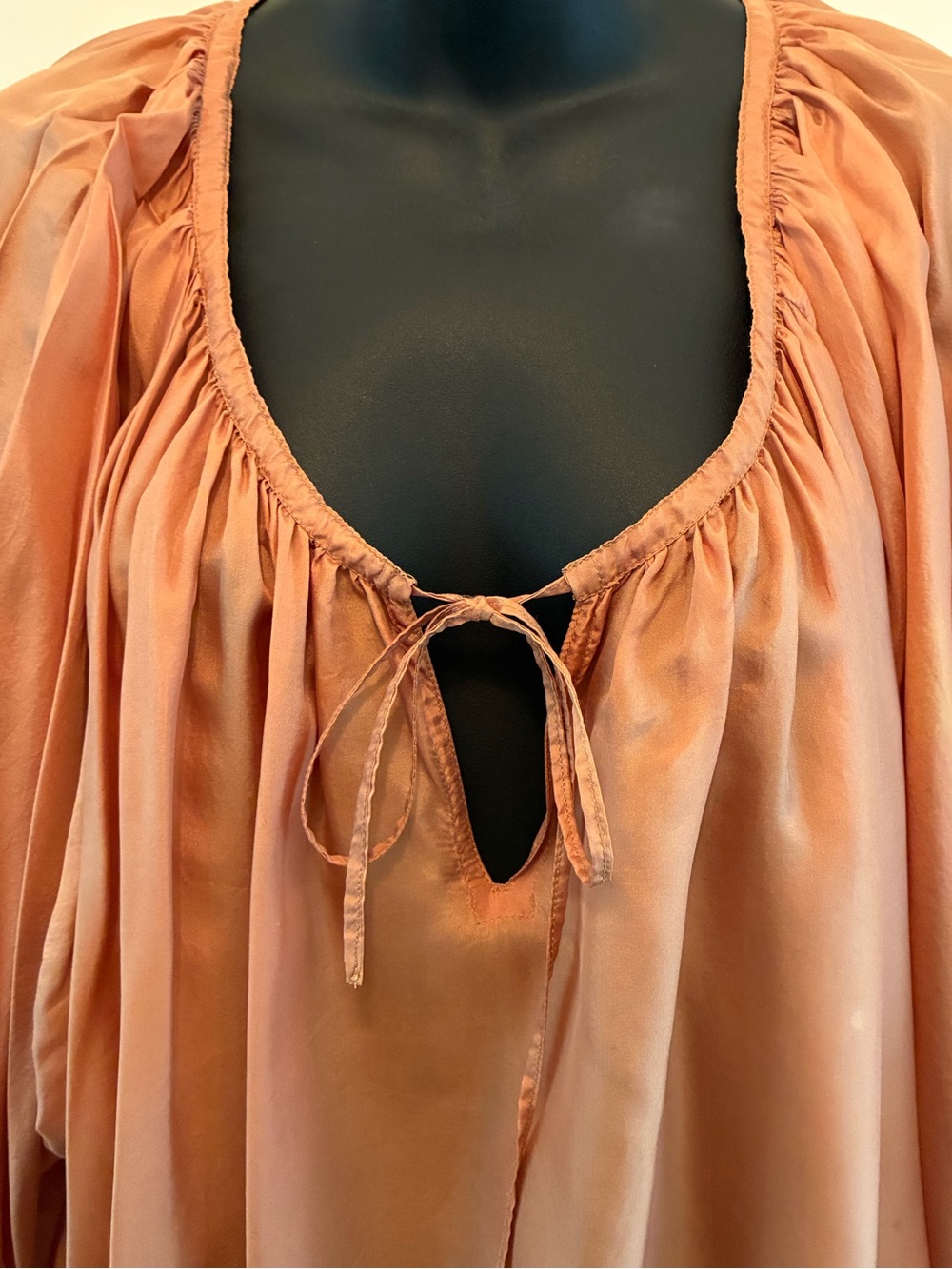 Mes Demoiselles Silk Peasant Blouse in Copper size 1 $300 EUC